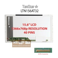 15.6" Laptop LCD Screen 1366x768p 40 Pins Screw in Side LTN156AT32
